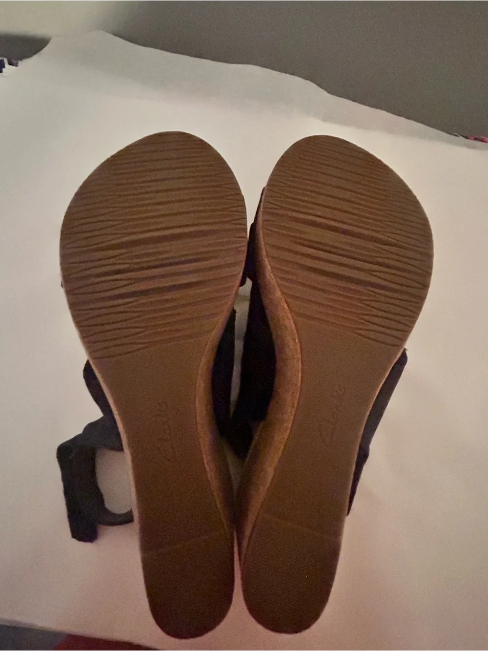 Clarks The Collection Suede Wedge Sandals